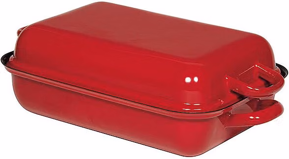 Sartén con tapa de esmalte RIESS Color Rojo de 32 x 22 cm