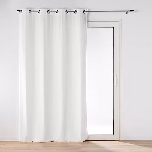 Cortina opaca de terciopelo liso Interior’s en color blanco con ojales, An/Al: 135 x 260 cm