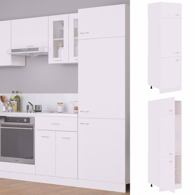 Armario para frigorífico vidaXL Lyon blanco de madera de ingeniería An/P/Al: 60 x 57 x 207 cm