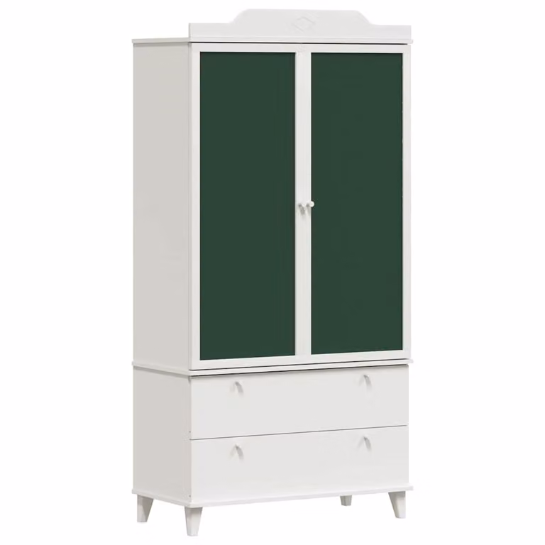 Armario de almacenamiento creativo ROROS para niños vidaXL en blanco y verde, An: 90 cm, P: 45 cm, Al: 180 cm