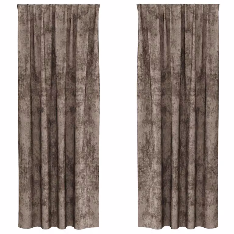 Set de 2 cortinas de terciopelo vidaXL con efecto blackout y aislamiento térmico en color beige, An/Al: 140 x 245 cm
