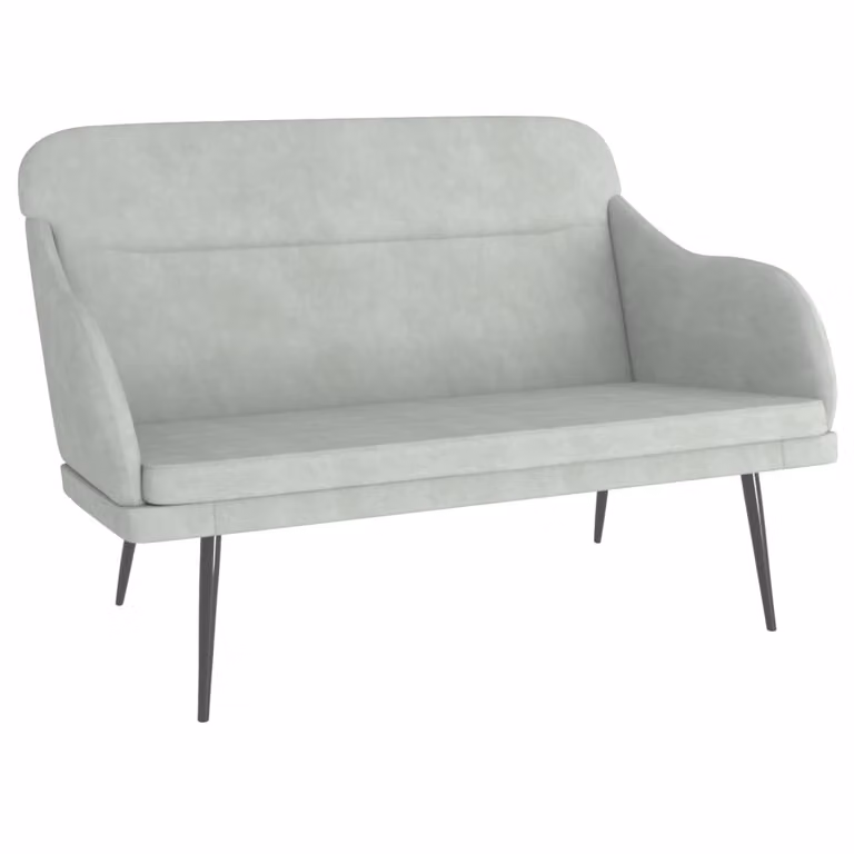 vidaXL Banco de terciopelo gris con reposabrazos y estructura metálica An/P/Al: 110 x 76 x 80 cm