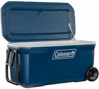 Nevera de camping Coleman Xtreme con ruedas, Azul y Blanco, L x An x Al: 92 x 52 x 46 cm
