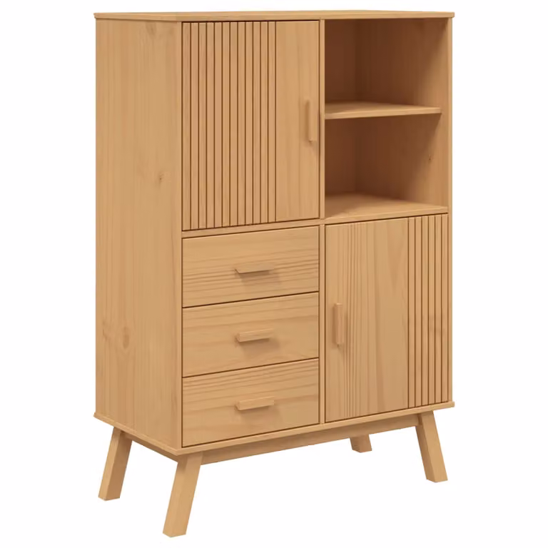 Aparador OLDEN de vidaXL en madera maciza de pino color marrón An/P/Al: 85 x 43 x 125 cm