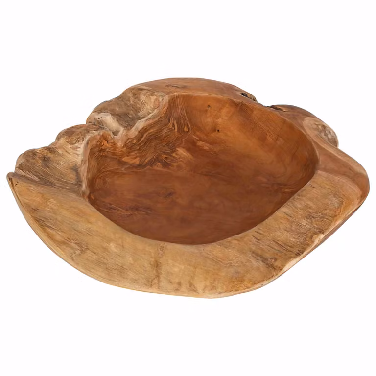 Frutero redondo de madera de teca maciza vidaXL JEPARA color marrón Diámetro: 50 cm
