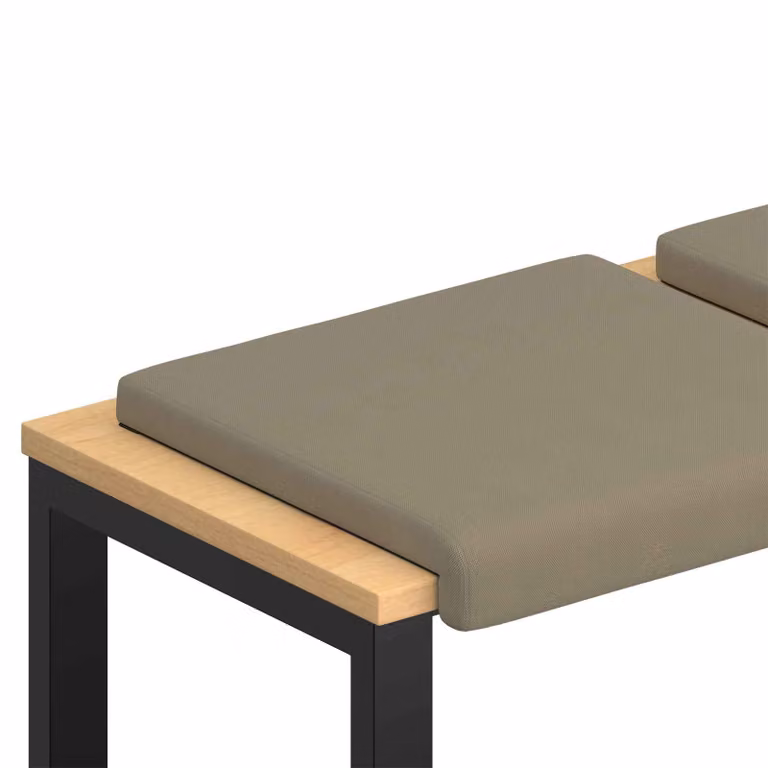 Set de 2 cojines para banco vidaXL de terciopelo con base antideslizante, color beige o marrón, forma rectangular