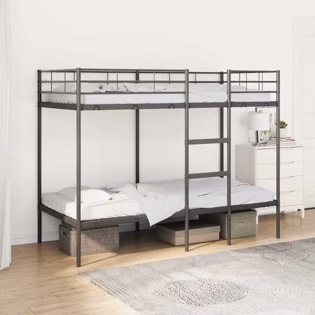 Litera de Maison Exclusive en metal negro para dormitorio, An/P/Al: 90 x 200 x 207 cm