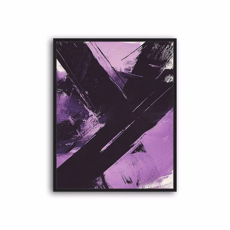Cuadro abstracto de Any Image con impresión digital en papel y marco de madera negro, An/P/Al: 52 x 42 x 3 cm