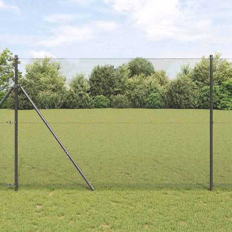 Valla de malla de alambre soldado Syfax en acero y PVC color gris para fijación al suelo de 25 x 1,5 m