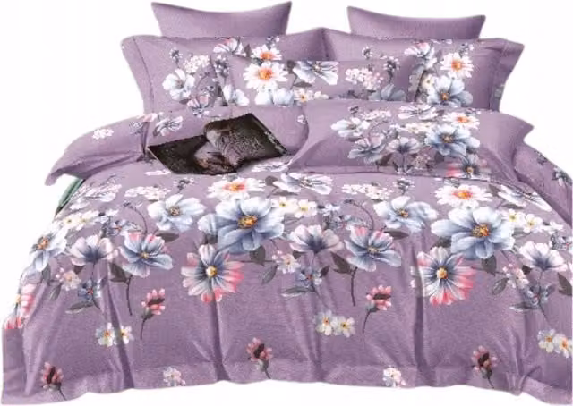 Juego de ropa de cama Parylux Flores Moradas con funda nórdica de microfibra, diseño floral multicolor, An/P/Al: 200 x 220 cm