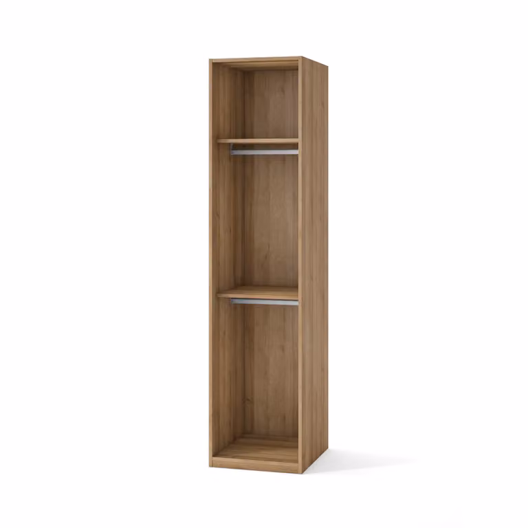 Armario Mio de El Corte Inglés con 1 puerta, 2 baldas y 2 barras en color marrón