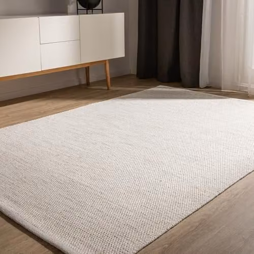 Alfombra de algodón Benuta Basic tejida a mano color beige An/P: 300 x 400 cm