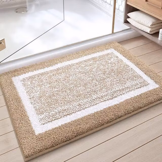 Alfombrilla de baño antideslizante XISRENS de microfibra suave, absorbente y lavable a máquina, An/P: 40 x 60 cm, color caqui