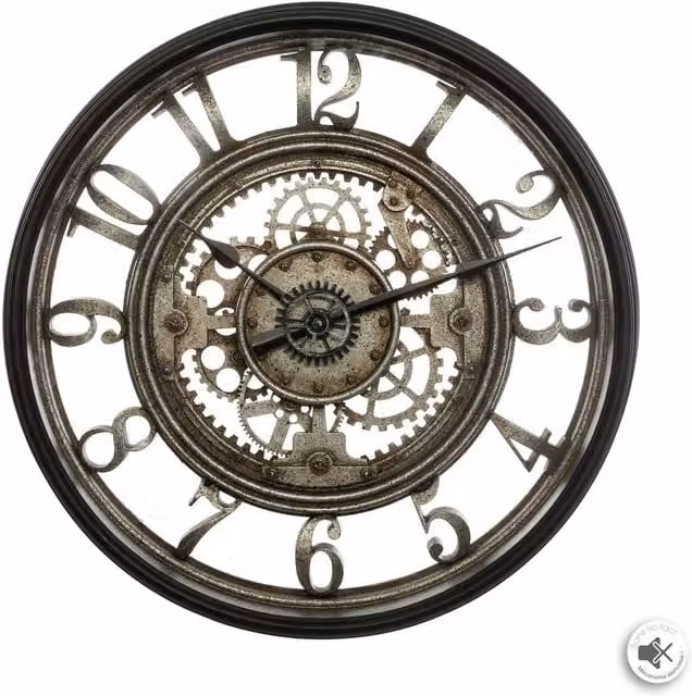 Reloj de pared analógico mecánico Atmosphera Mecanisme de diseño moderno y abstracto en color negro con diámetro de 51 cm