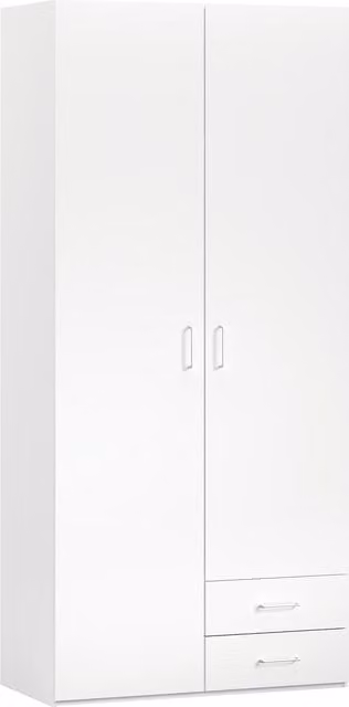 Armario Noel de El Corte Inglés con 2 puertas y cajones laterales en color beige y blanco