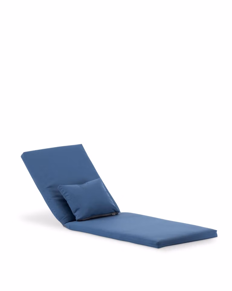 Cojín rectangular para tumbona Defora Home en azul de poliéster reciclado