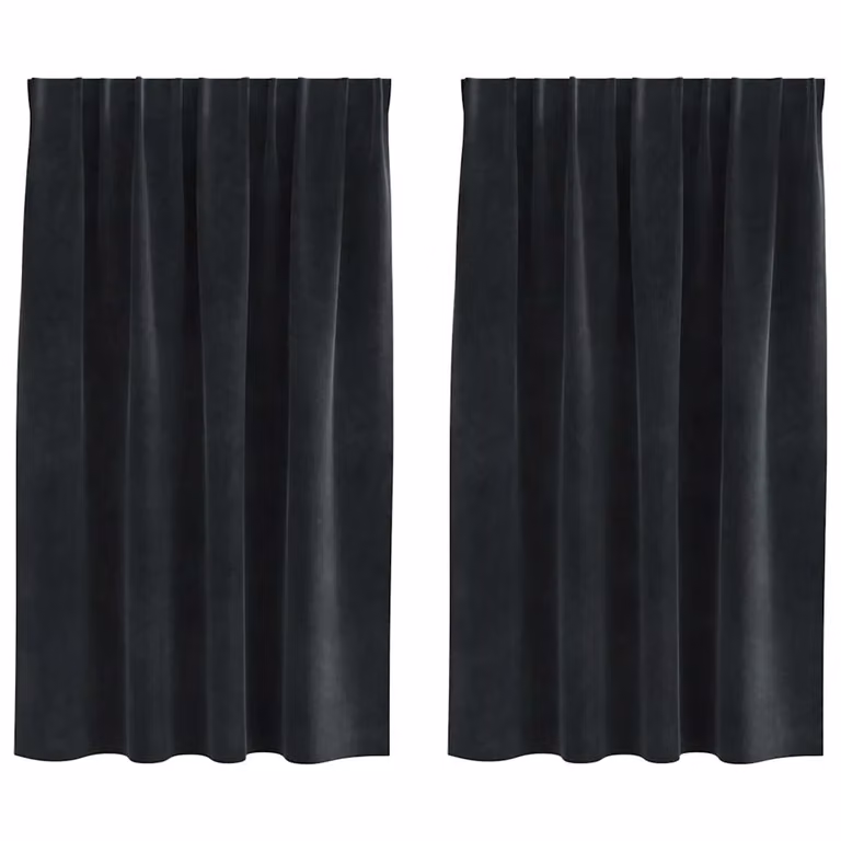 Set de 2 cortinas blackout de terciopelo vidaXL en color negro, An/Al: 140 x 140 cm