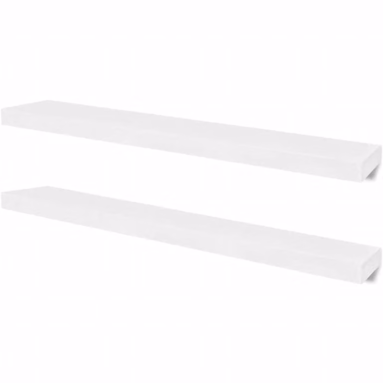 Set de 2 estantes flotantes de pared vidaXL en MDF blanco mate para libros y DVD