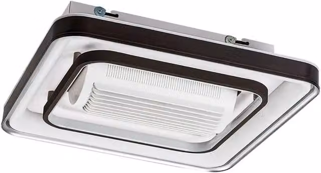 Plafón ventilador cuadrado Rabalux LED con CCT en color blanco y negro, An/An/Al: 48 x 48 cm