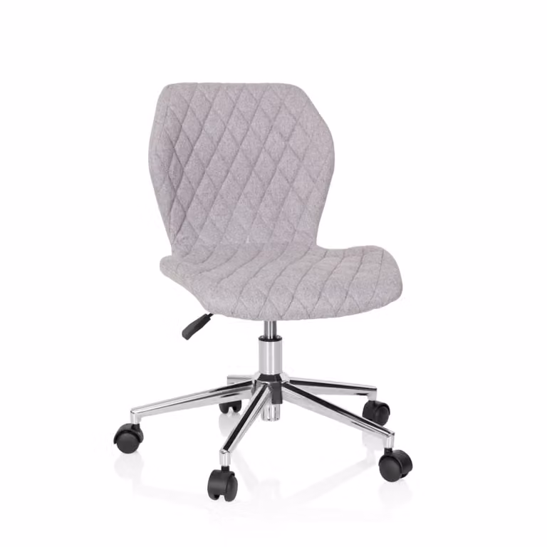 Silla giratoria infantil hjh OFFICE en tela gris con base de metal y ruedas para tu habitación infantil