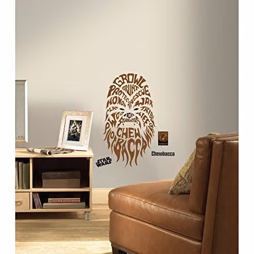 Juego de pegatinas de pared adhesivas de Star Wars con diseño de Chewbacca de RoomMates, multicolor, An/P/Al: 74 x 41 x 0,1 cm