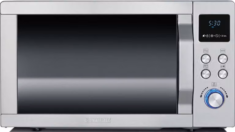 Microondas con función de grill Severin MW 7751 en color plata con programas automáticos y pantalla LED