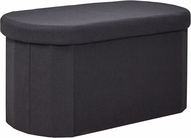 Baúl Banco Plegable Pills Home Deco Factory Negro con Almacenaje y Asiento
