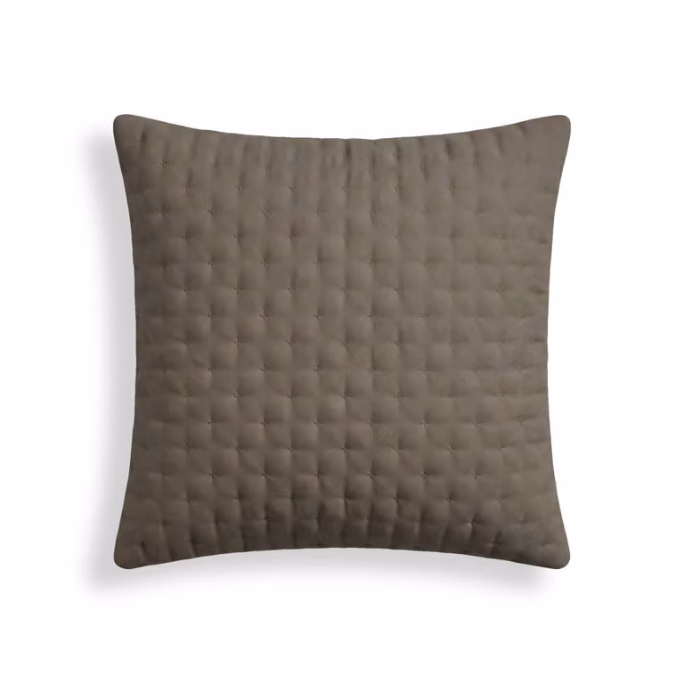 Funda de almohada reversible de microfibra lisa en color marrón terracota de 65 x 65 cm