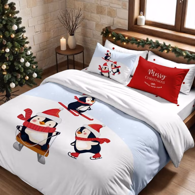 Funda nórdica de Navidad Decolores Home multicolor en poliéster, An/P/Al: 155 x 220 cm