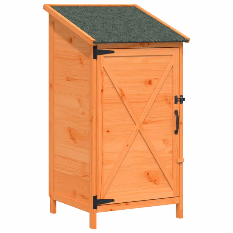 Cobertizo de jardín vidaXL de madera marrón con armario alto y ventilación lateral An/P/Al: 59,5 x 56 x 113,5 cm