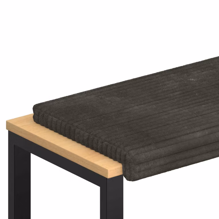 Cojín de banco de terciopelo corduroy vidaXL Gris antracita con base antideslizante