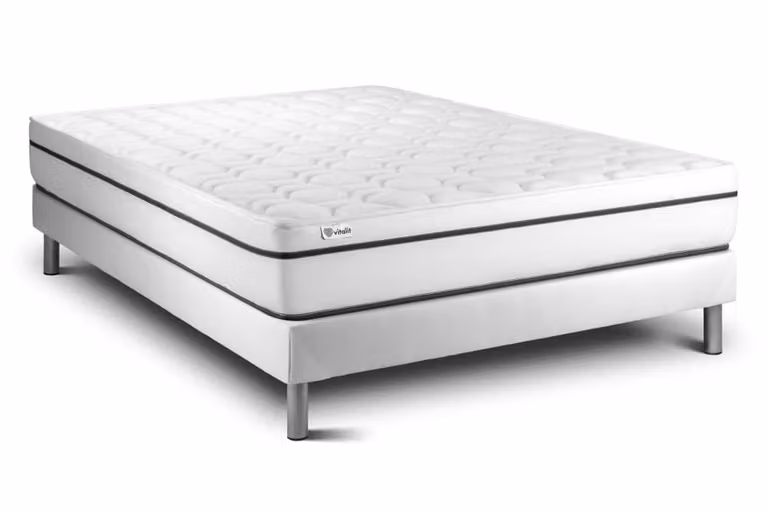 Conjunto Vital Spa de VITALIT con somier y colchón de espuma viscoelástica en color blanco, An/P/Al: 160 x 190 cm