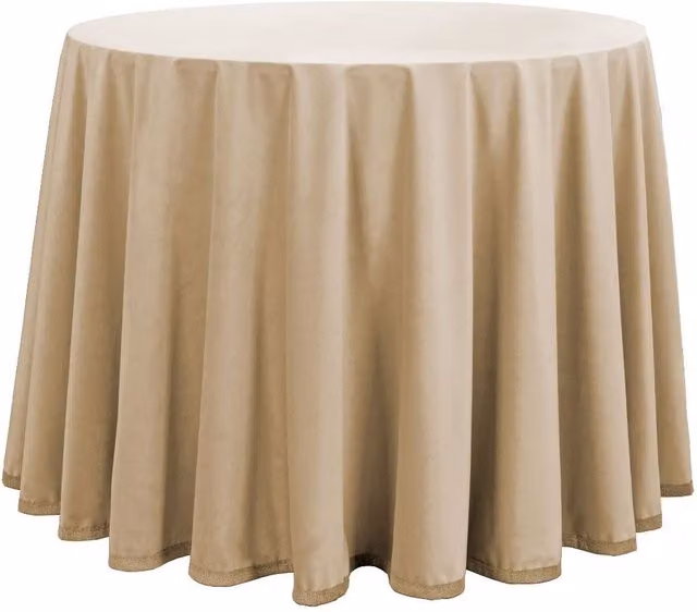 Falda de mesa camilla de terciopelo rectangular beige Donegal Collections An/P: 60 x 110 cm