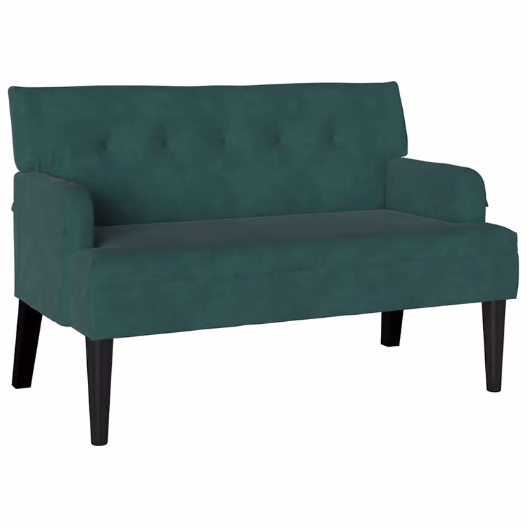 vidaXL Banco Chesterfield de Terciopelo Verde Oscuro An/P/Al: 110 x 65,5 x 75 cm