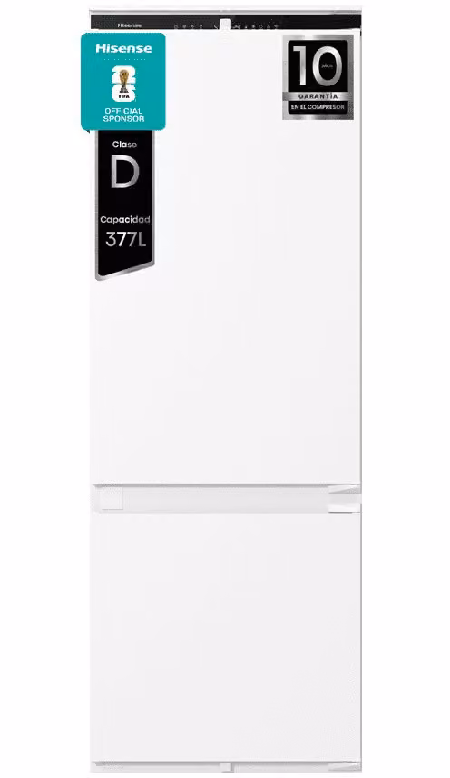 Frigorífico Combi Integrable Hisense RB3B370SAWD1 con Tecnología No Frost, Control por App y WiFi, Blanco, Al: 193,6 cm, An: 69 cm, P: 55 cm