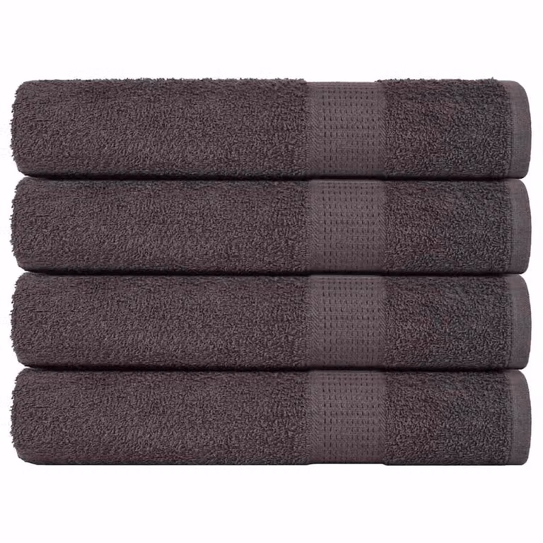 Pack de 4 toallas de algodón FROGN de vidaXL en color antracita, 100 x 200 cm, 360 g/m²