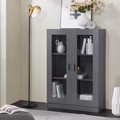 Lámpara de pie lux.pro de metal con diseño moderno y pantalla redonda, color dorado y negro, Altura: 156 cm, Diámetro: 20 cm