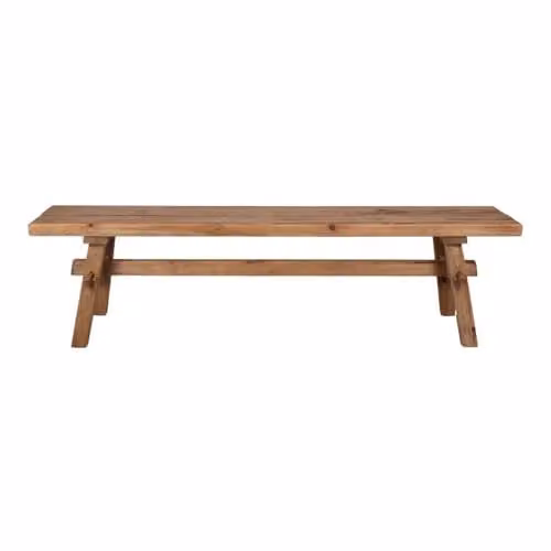 Banco de madera Iowa de MISTERWILS FURNITURE FOR FREE SOULS en color marrón y beige, An/P/Al: 180 x 47 x 39 cm