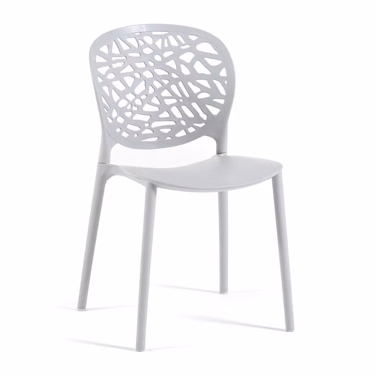 Set de 6 sillas apilables Siediti Fuori e Dentro para jardín o terraza en resina gris mate