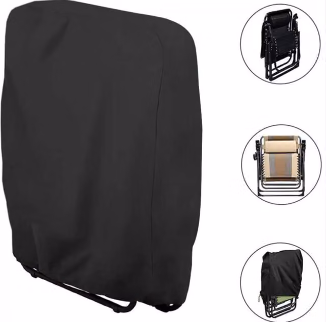 Funda protectora para tumbona plegable Bebusingoto, color negro, An/P: 71 x 110 cm, resistente al agua, al polvo y a los rayos UV en tejido Oxford 210D