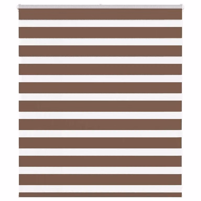 Estor cebra vidaXL marrón de poliéster con diseño de rayas, An/Al: 115,9 x 120 cm