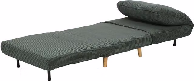 Sofá cama plegable ajustable de pana verde NORTHIX An/P/Al: 82 x 89 x 83 cm