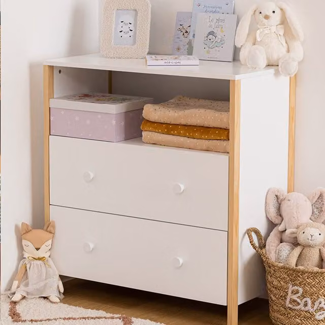 Cómoda infantil Kima de Atmosphera en madera de pino blanca An: 85 cm, P: 40 cm, Al: 85 cm