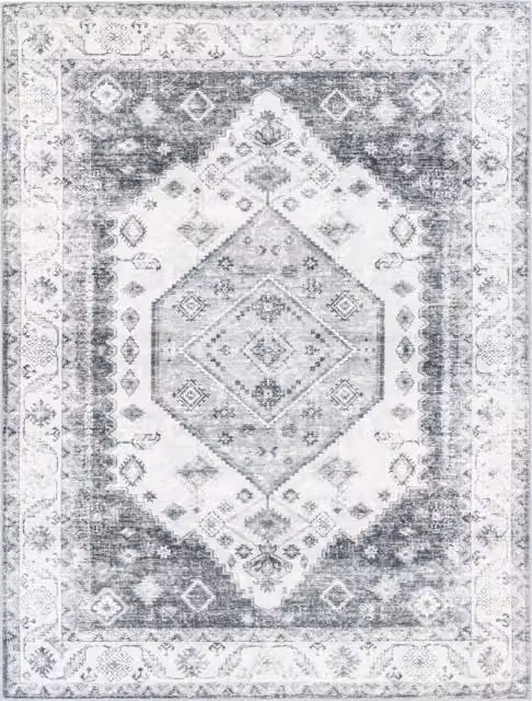 Alfombra lavable Cambria gris de diseño abstracto y moderno An/P: 120 x 160 cm