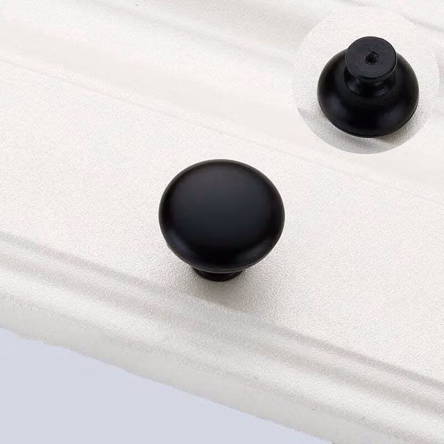 Set de 20 pomos para puertas y cajones ODIPIE de aluminio negro mate con tornillos