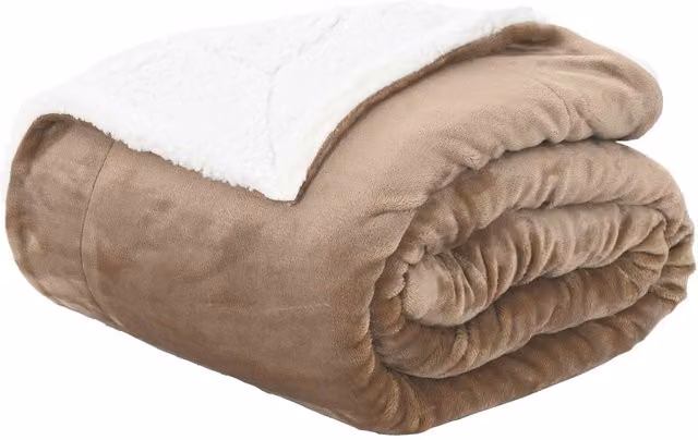Manta de lana vidaXL color beige, An/P/Al: 130 x 150 cm