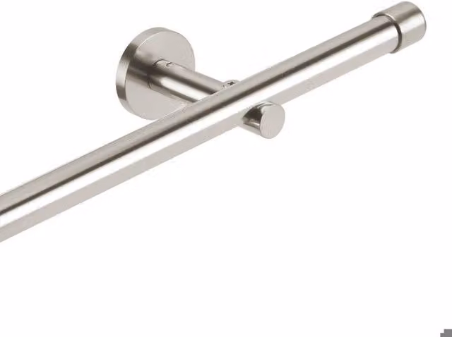 Barra de cortina recta CTLITE de acero inoxidable color plata para montaje en pared, Longitud: 180 cm