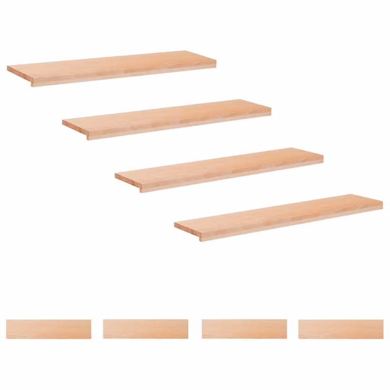 Set de 8 alfombras para escalones vidaXL en color natural, An/P/Al: 120 x 30 x 2 cm