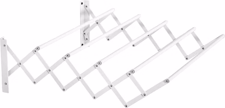 Secadora de pared plegable Northio de metal en color blanco para interiores y exteriores, An/P/Al: 60 x 20 x 10 cm