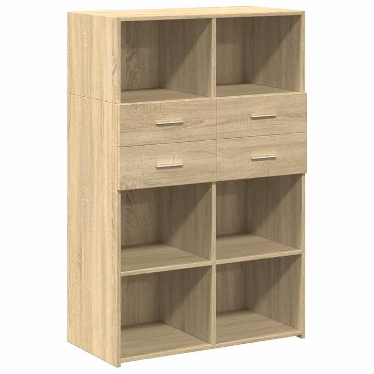 Aparador moderno de madera de ingeniería vidaXL en color roble Sonoma, An/P/Al: 80 x 42,5 x 124 cm